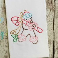 Swirly Gingerbread Man Machine Embroidery Design 